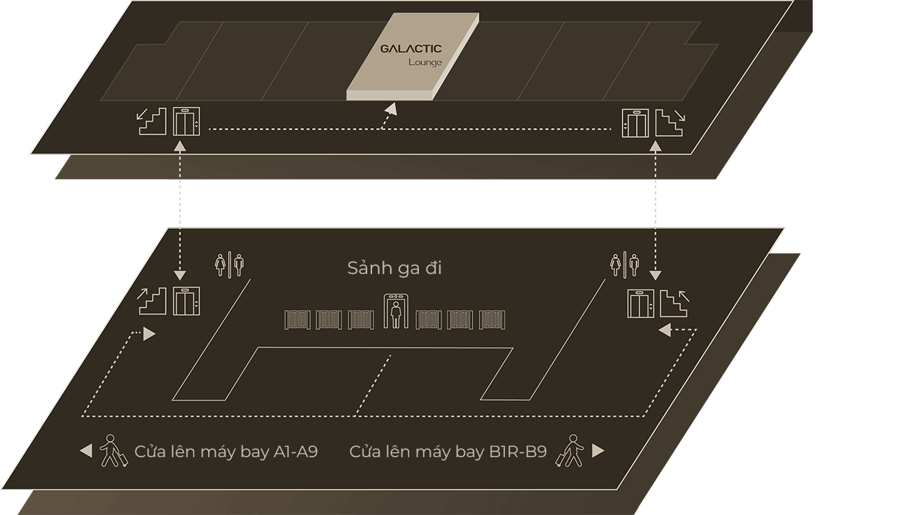 輔助說明圖：星宇航空GALACTIC Lounge貴賓室位置地圖。